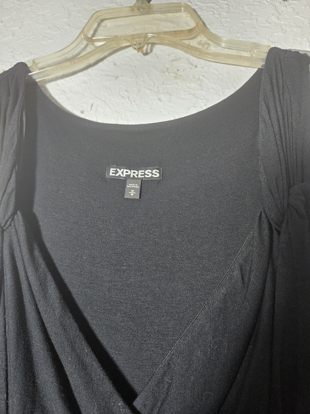 Express Women's Black Wrap-Style Top
